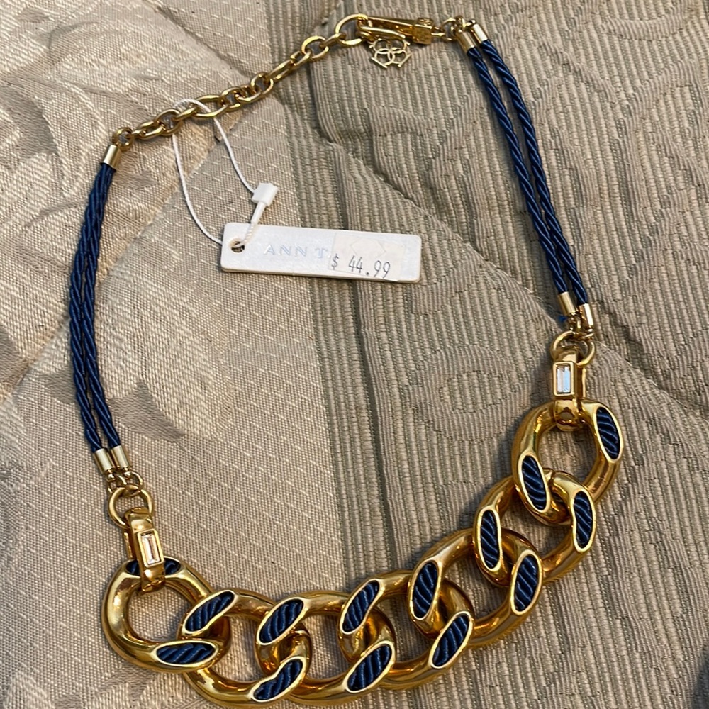 Blue and Golf Ann Taylor necklace with tags
